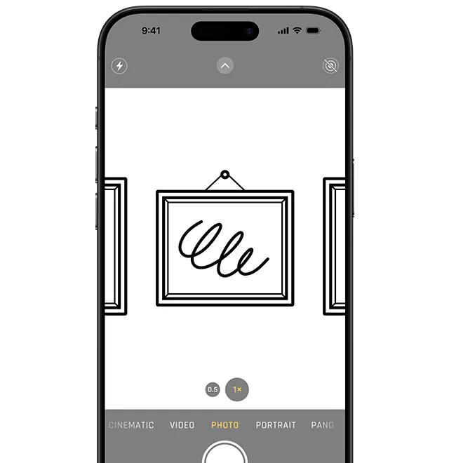 A smartphone camera taking a picture