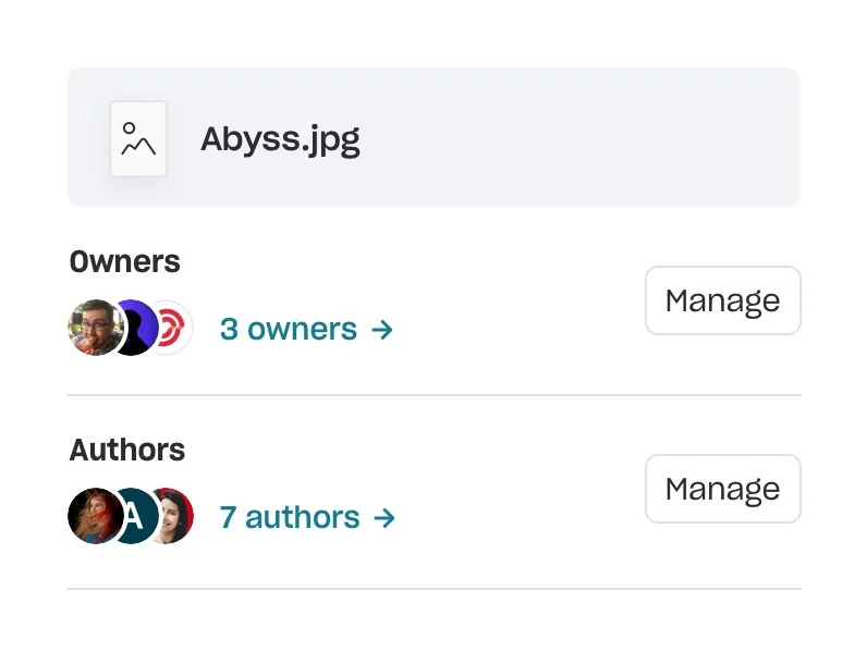 List of co-owners & authors of a copyright