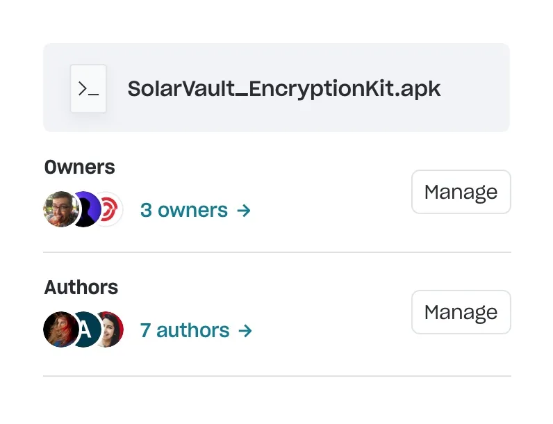 List of co-owners & authors of a copyright
