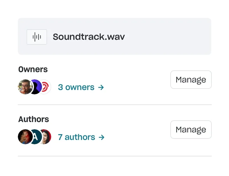List of co-owners & authors of a copyright