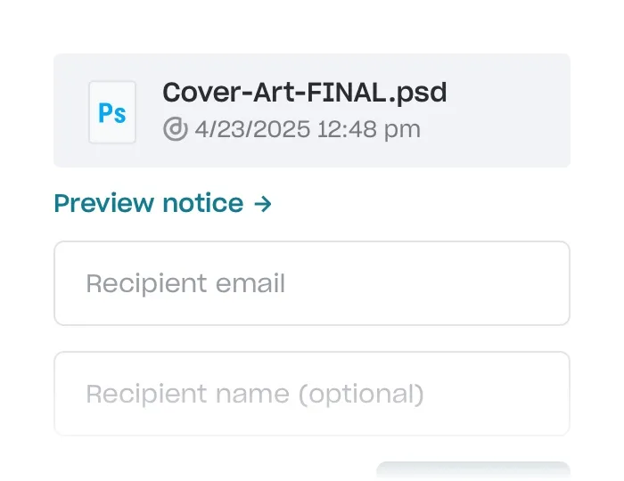 A simple form to send an infringement notice to relevant parties